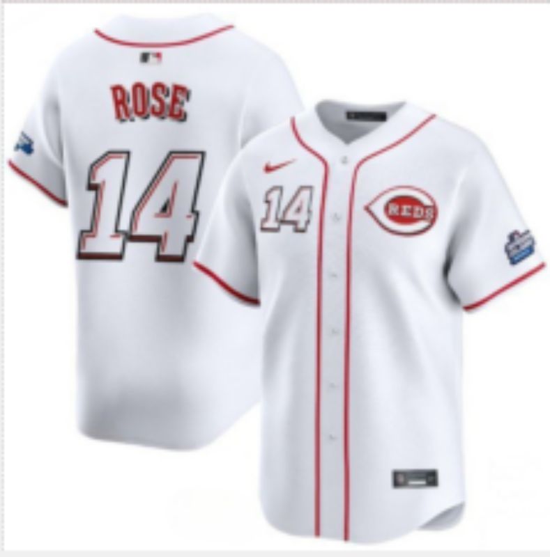 Men 2025 Cincinnati Reds #14 Rose White Nike 2025 MLB Jersey 07